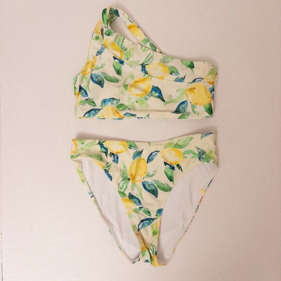 SUMMERSALT Sidestroke Bikini and High Leg High Rise Bottom Limoncello Size 4 - Picture 2 of 9